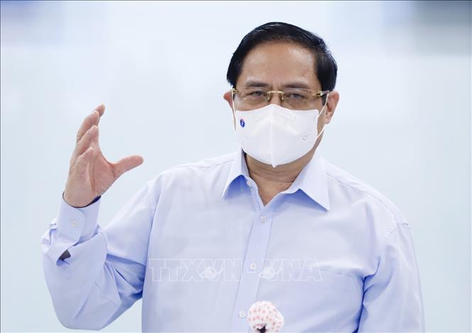 Trong ảnh: Thủ tướng Phạm Minh Chính phát biểu tại buổi làm việc với lãnh đạo Bệnh viện Chợ Rẫy. Ảnh: Dương Giang - TTXVN